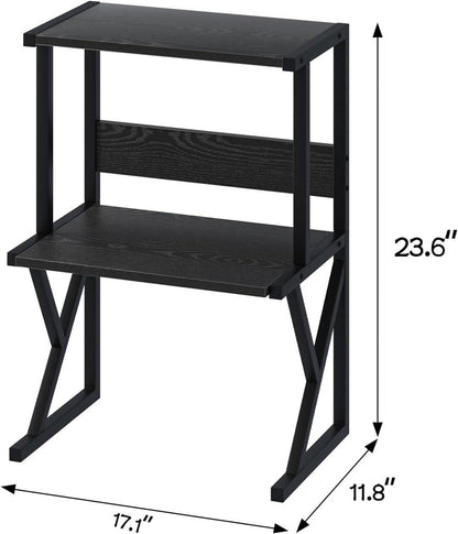 3-Ebene Druckerständer Schwarz Industrie-Design Büro Organizer