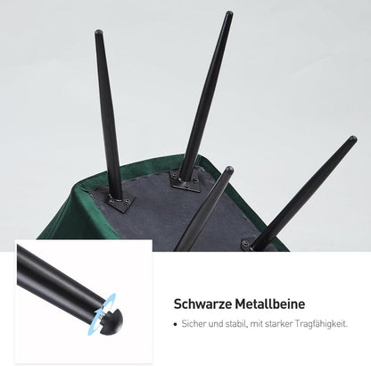 Esszimmerstuhl Samt Bezug Armlehne Metallbeine Grün