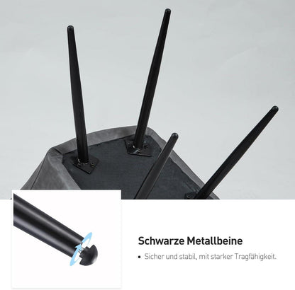 Esszimmerstuhl 1 Stück Kunstleder Felsgrau Armlehne Metallbeine