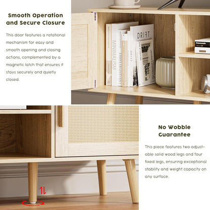 TV Schrank Lowboard Eiche für TV 60 Zoll 137x38x48 cm 2 Schränke