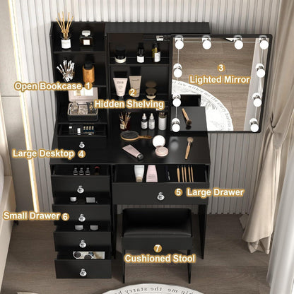 Schminktisch mit LED-Beleuchtung und