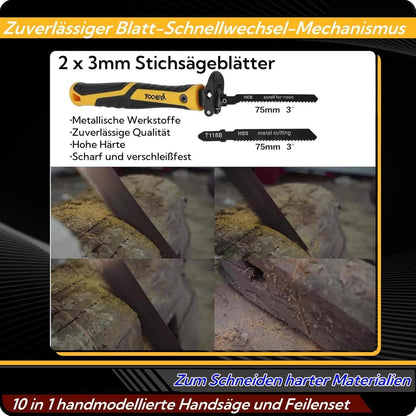 10-in-1 Modellbau Säge Set mit Nadelfeilen und Sägeblättern