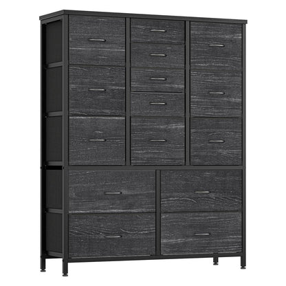 Kommode mit 15 Schubladen – Grau, Schlafzimmer & Wohnzimmer