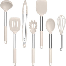 Küchenhelfer Set 7-teilig Khaki Silikon Hitzebeständig