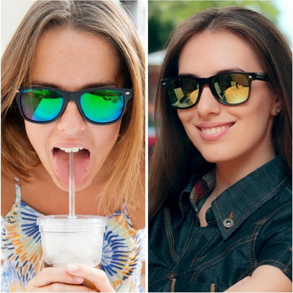 6er Set Bunte Neon Sonnenbrillen Vintage Party Brille Herren