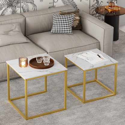 Quadratisches Couchtisch-Set aus Holz in