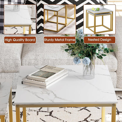 Quadratischer Couchtisch 2er Set aus