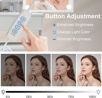Schminktisch mit LED-Beleuchtung, Einstellbare
