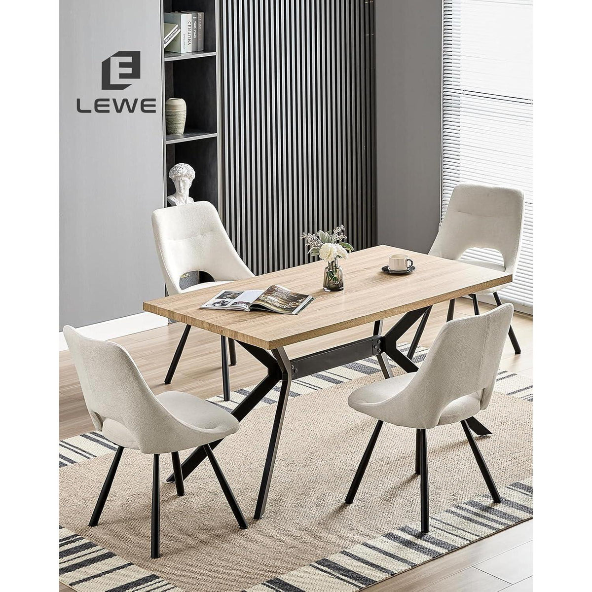 Drehbare Esszimmerstühle 2er Set – Beige Polsterstuhl