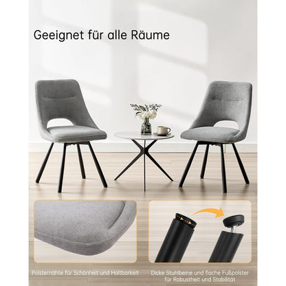 Drehbare Esszimmerstühle 2er Set – Grau, Komfort & Design