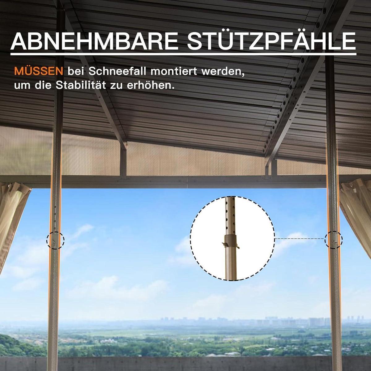 Domi Pavillon 3,6 x 6,1 m – Hardtop Terrassenüberdachung
