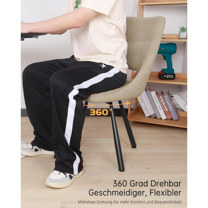 Drehbare Esszimmerstühle 6er Set – Bequeme Polsterstühle Khaki