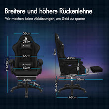 Ergonomischer Massage GamerStuhl mit Fußstütze, 180kg