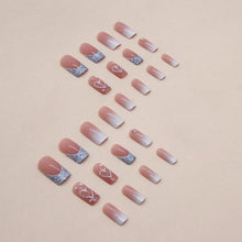 24 Stück Weiß Glitter Nägel Zum Aufkleben Lang Pink Sarg