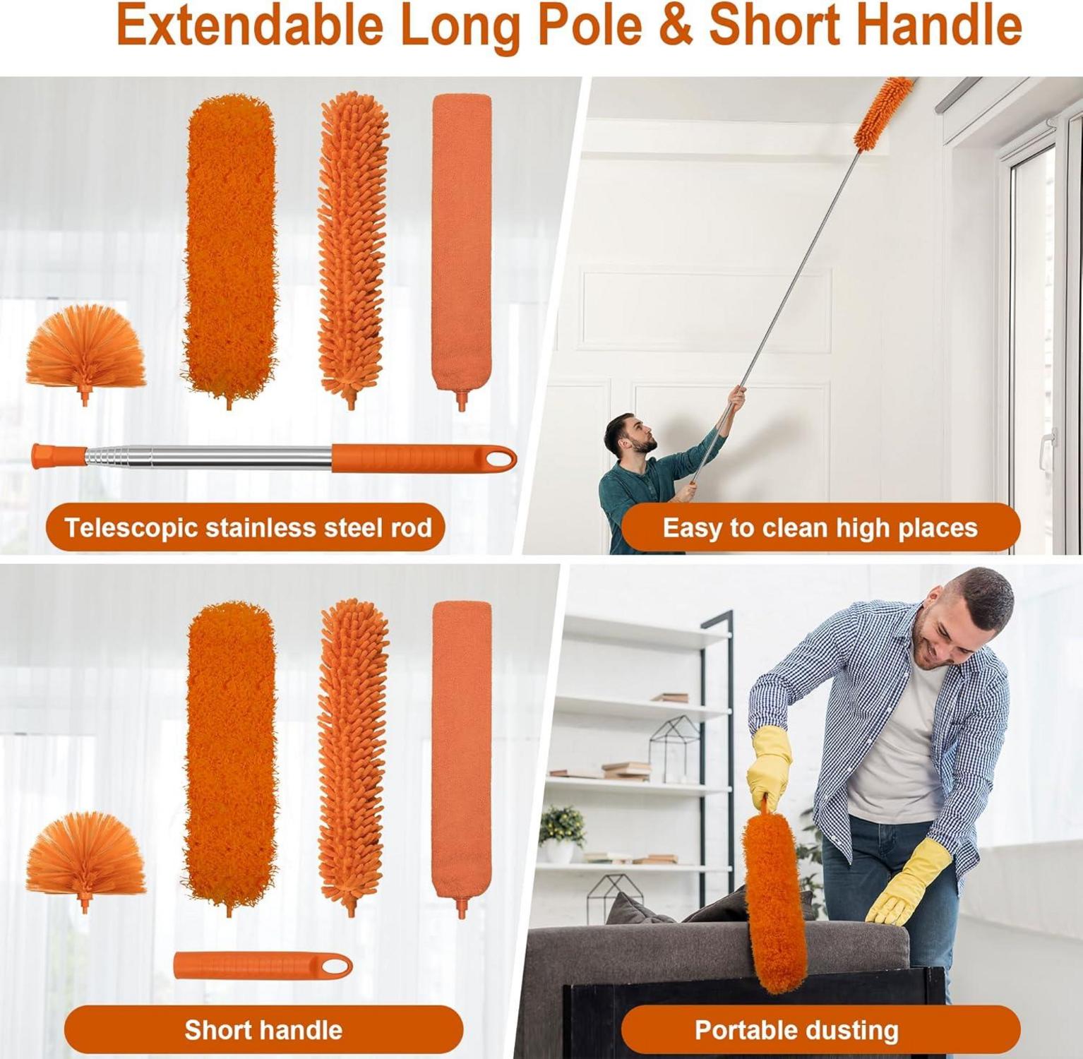 Staubwedel Teleskop Lang Ausziehbar Waschbar 8 PCS