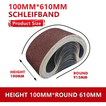 Schleifbänder 100x610mm Set 25 Stück verschiedene Körnungen