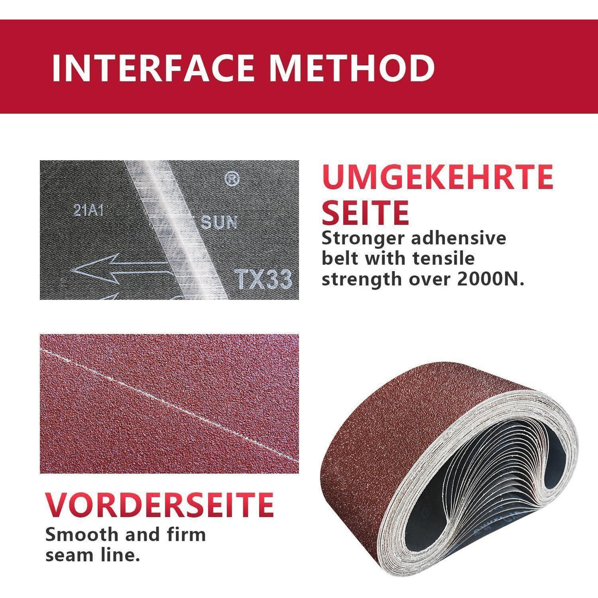 Schleifbänder 100x610mm Set 25 Stück verschiedene Körnungen
