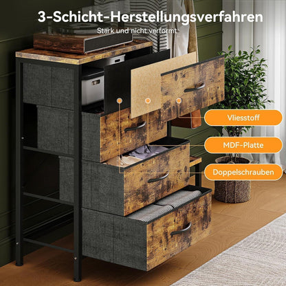 3-in-1 Kommode mit Kleiderstange & Schuhregal
