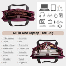 Laptoptasche Damen 17,3 Zoll Elegant PU Leder Violett