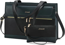 Laptop Handtasche Damen 15,6 Zoll PU Leder Crossbody Tote Bag