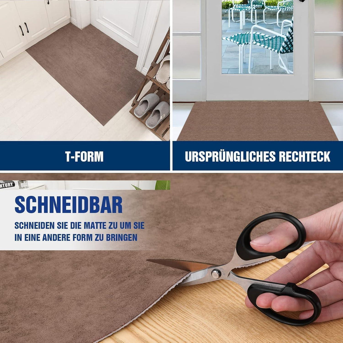 Schmutzfangmatte Braun 80x120cm – Saugfähig & Rutschfest