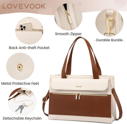 15,6 Zoll LOVEVOOK PU Leder 2 in 1 Laptop Handtasche Damen