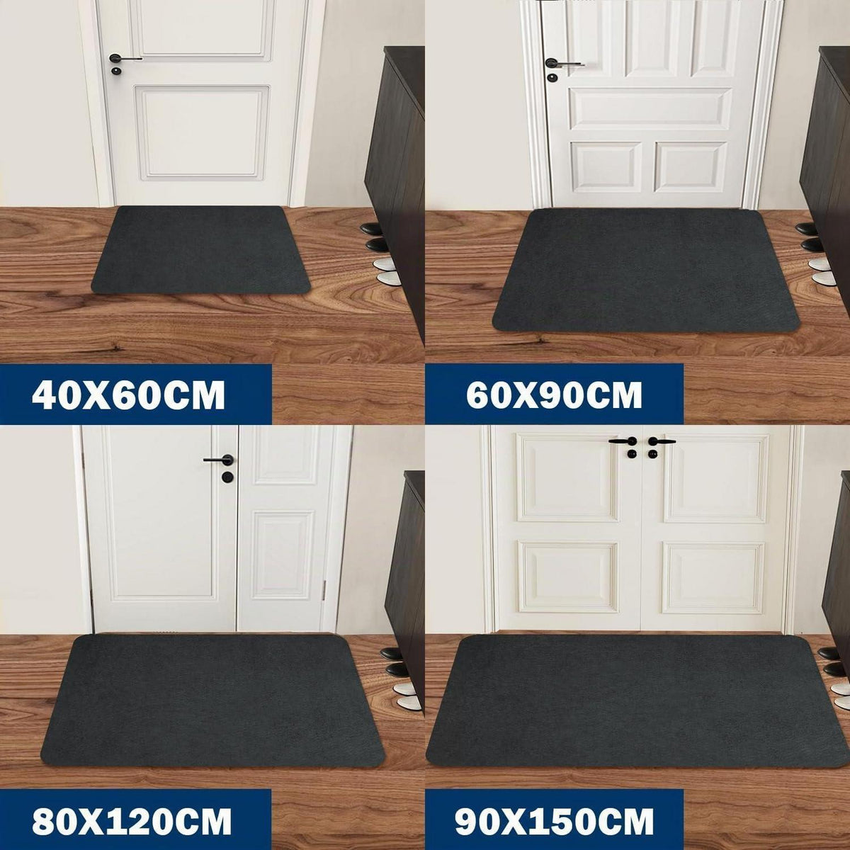 Schmutzfangmatte 80x120cm - Superdünn & Saugfähig für Innenräume