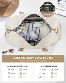 45L LOVEVOOK Damen Reisetasche Sporttasche Beige für Gym