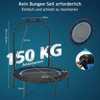 Fitness Trampolin 101cm – Faltbar & Belastbar bis 150kg