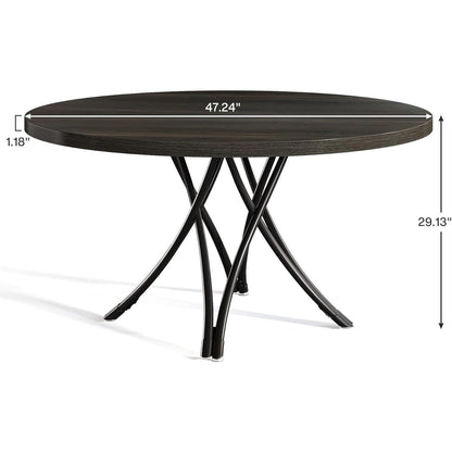 Runder Esstisch Schwarz 120cm – Modern & Stabil