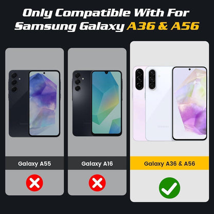 Schutzhülle mit Ringständer & Displayschutz für Samsung A56/A36 Schwarz