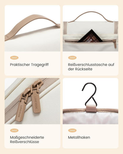 Kulturtasche zum Aufhängen Damen Wasserdicht Groß mit Haken Washbag Beauty Case