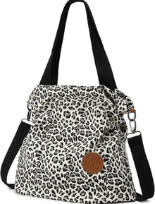 Myhozee Handtasche Damen Canvas Umhängetasche groß Schwarz