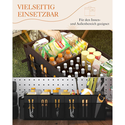 Faltbarer Kofferraum Organizer – 3 Fächer, Stabil & Groß