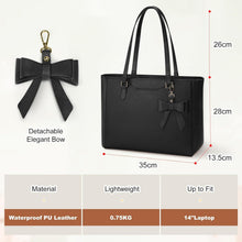 Handtasche Damen Groß Schwarz Wasserfest Leder Tote Bag