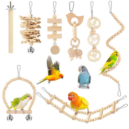 8x Vogelspielzeug Set für Sittiche & Wellensittiche