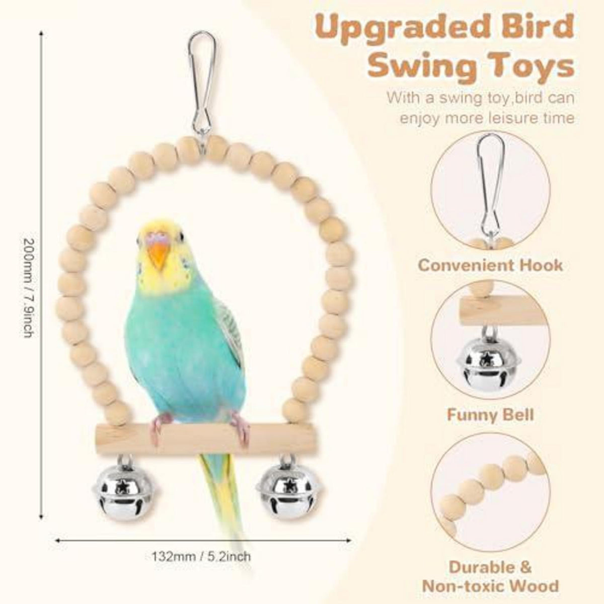 8x Vogelspielzeug Set für Sittiche & Wellensittiche
