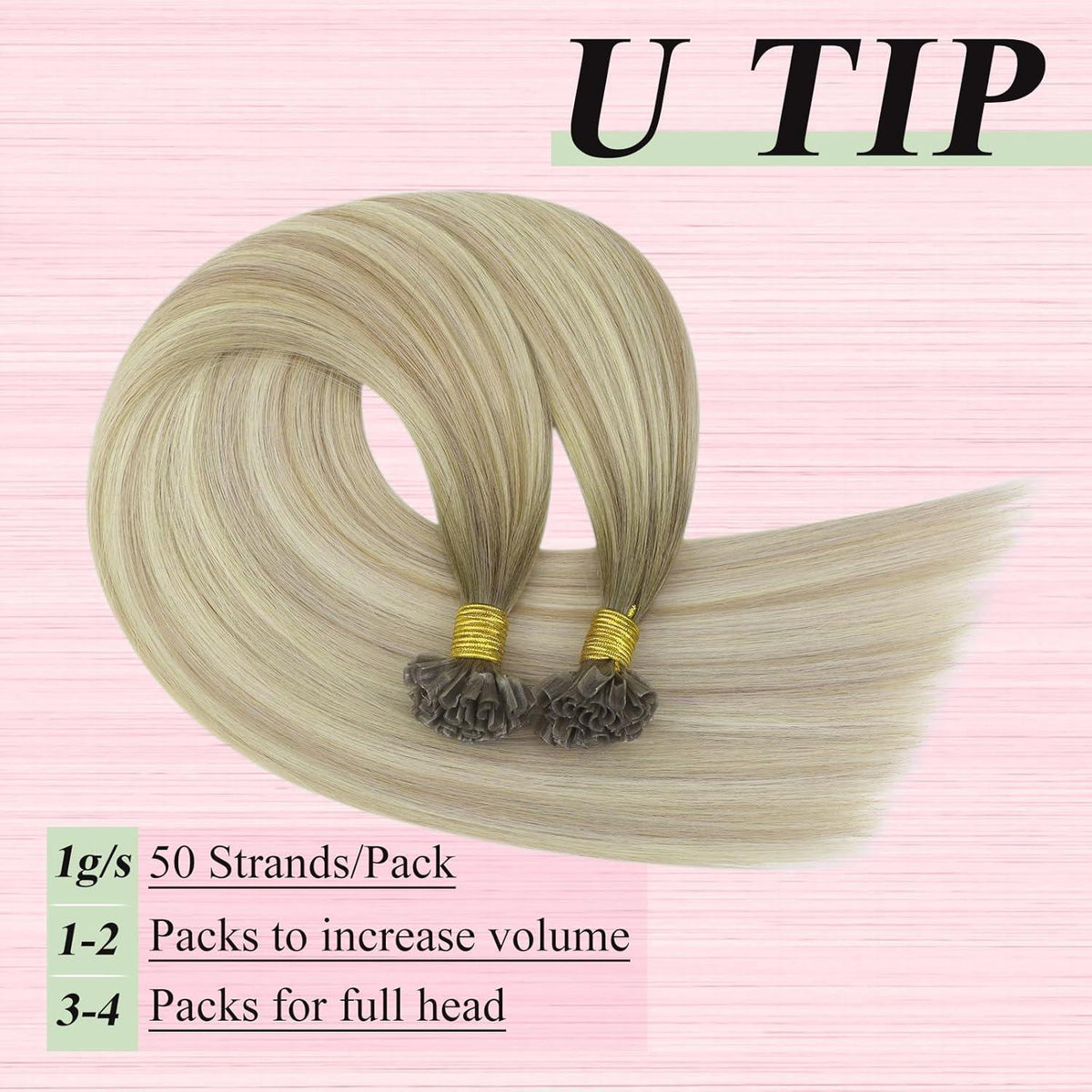 Echthaar U-Tip Extensions Blond Ombre 40cm