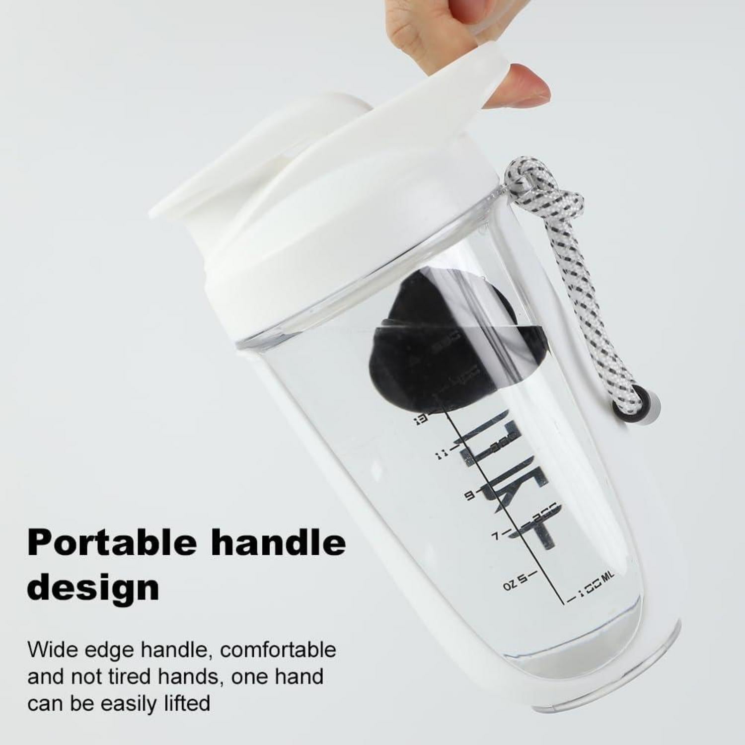 Eiweiß Shaker 600ml - Auslaufsicher & BPA-frei - Mixerkugel & Mess-Skala