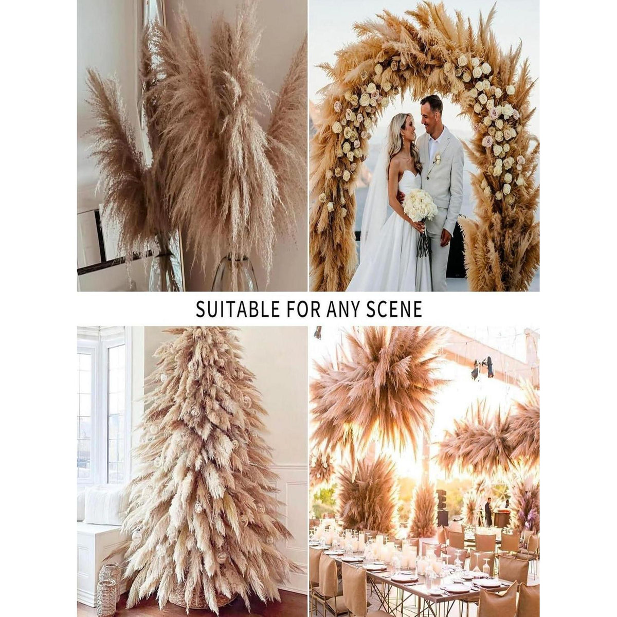 Großes Pampasgras Strauß (15 Stk) – 100cm Boho Deko
