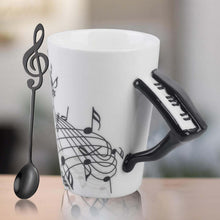 Musik Kaffeebecher mit Löffel – 250ml Porzellan Tasse