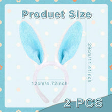 2er Set Plüsch Hasenohren Stirnband Ostern Party Kostüm Blau