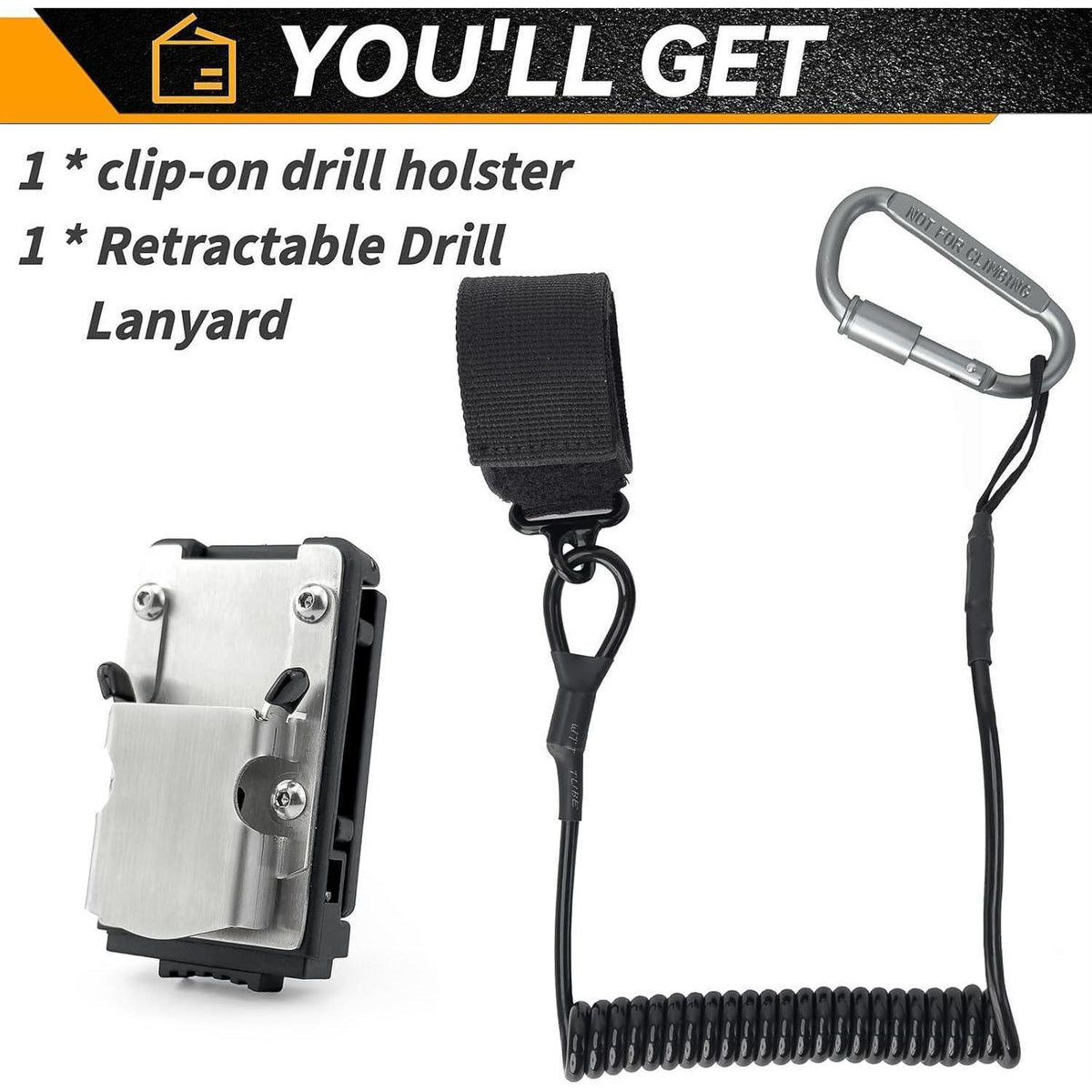 Werkzeuggürtelclip mit Einziehleine für Bohrer & Werkzeuge