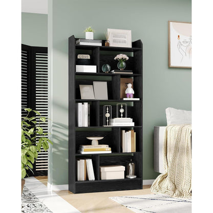 6-Fach Bücherregal Schwarz – 24x80x170 cm | Standregal & Aufbewahrung