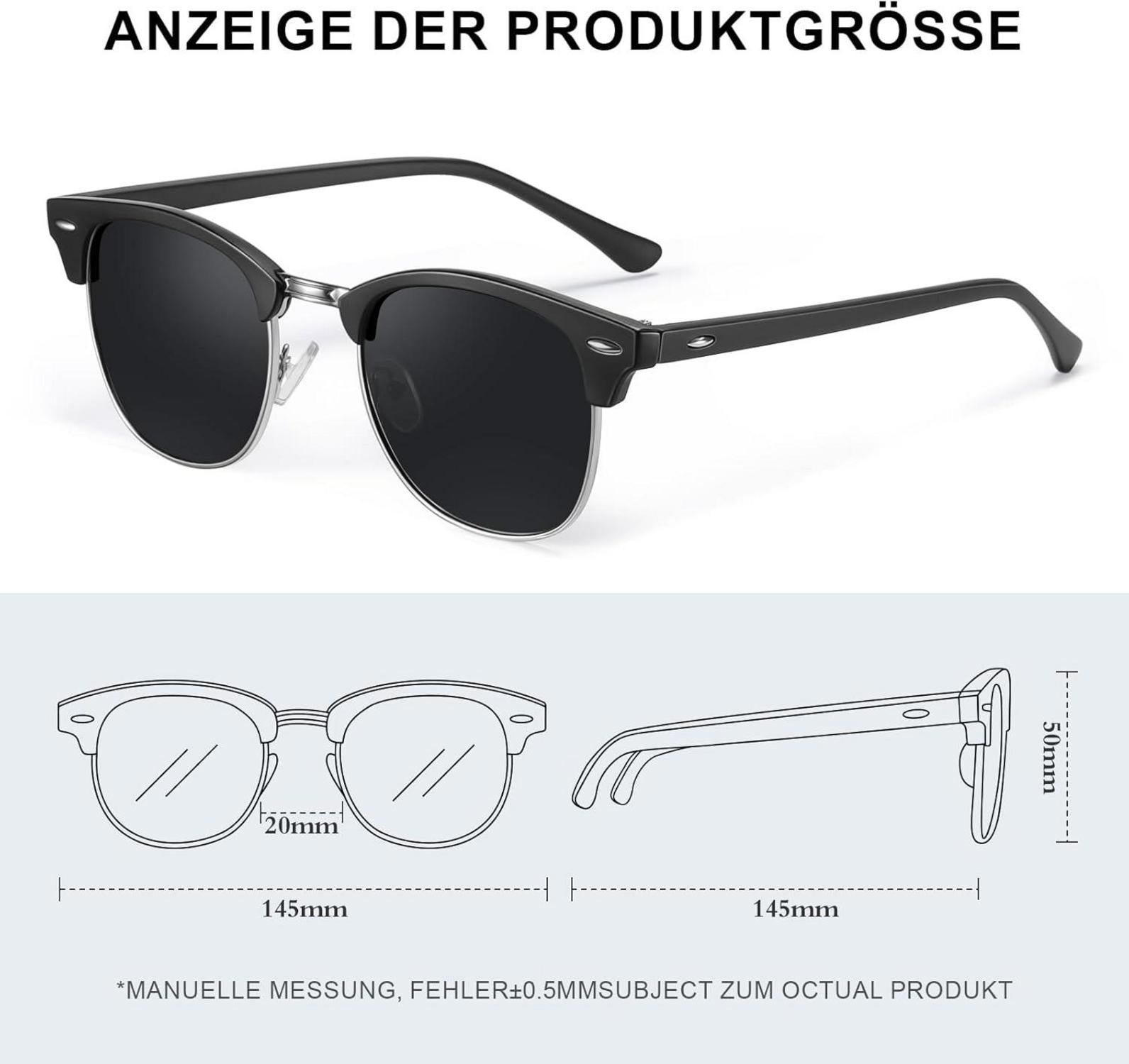 Polarisierte Retro-Sonnenbrille UV400 Schutz für Outdoor