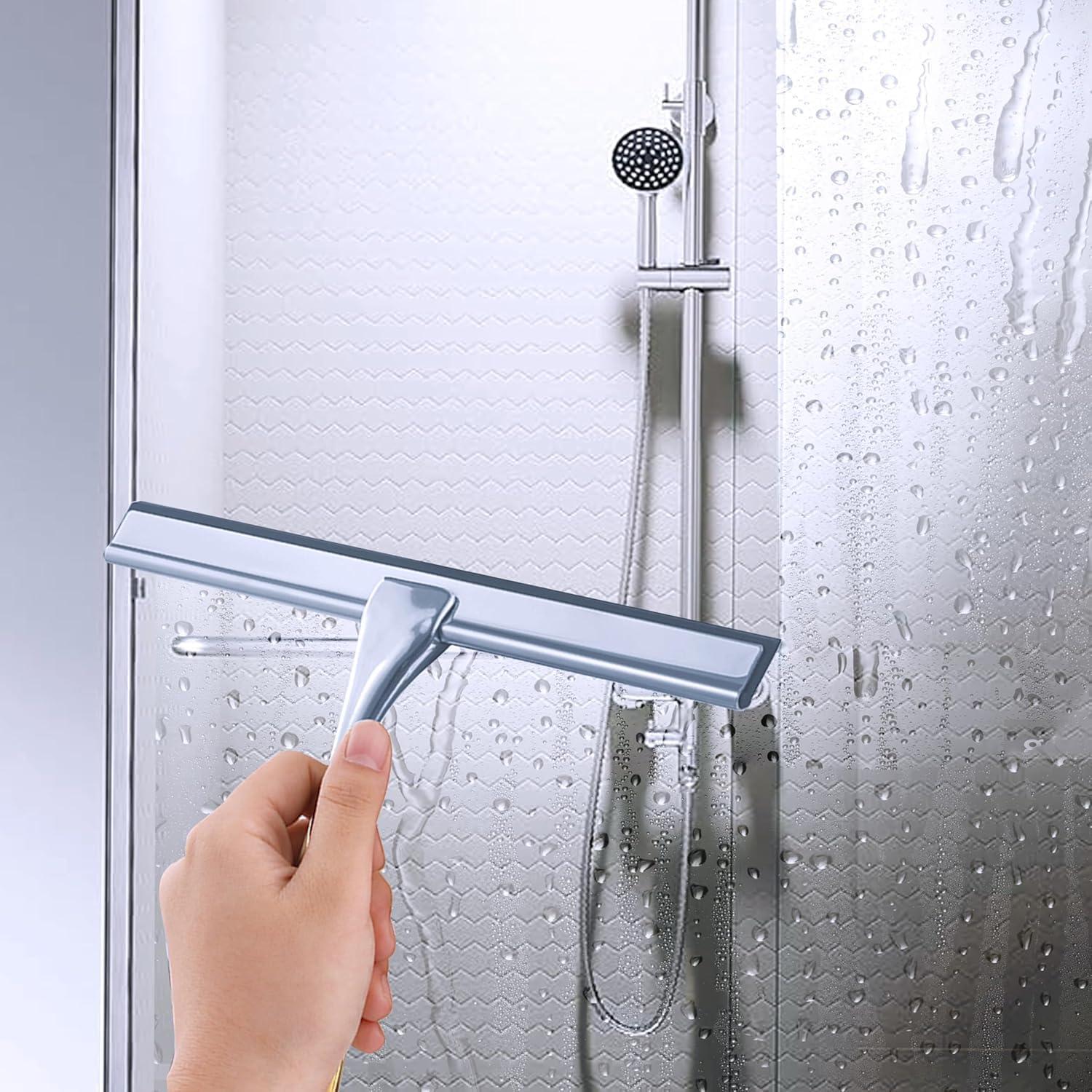 Duschabzieher Edelstahl Glaswischer Badezimmer 35cm Silber