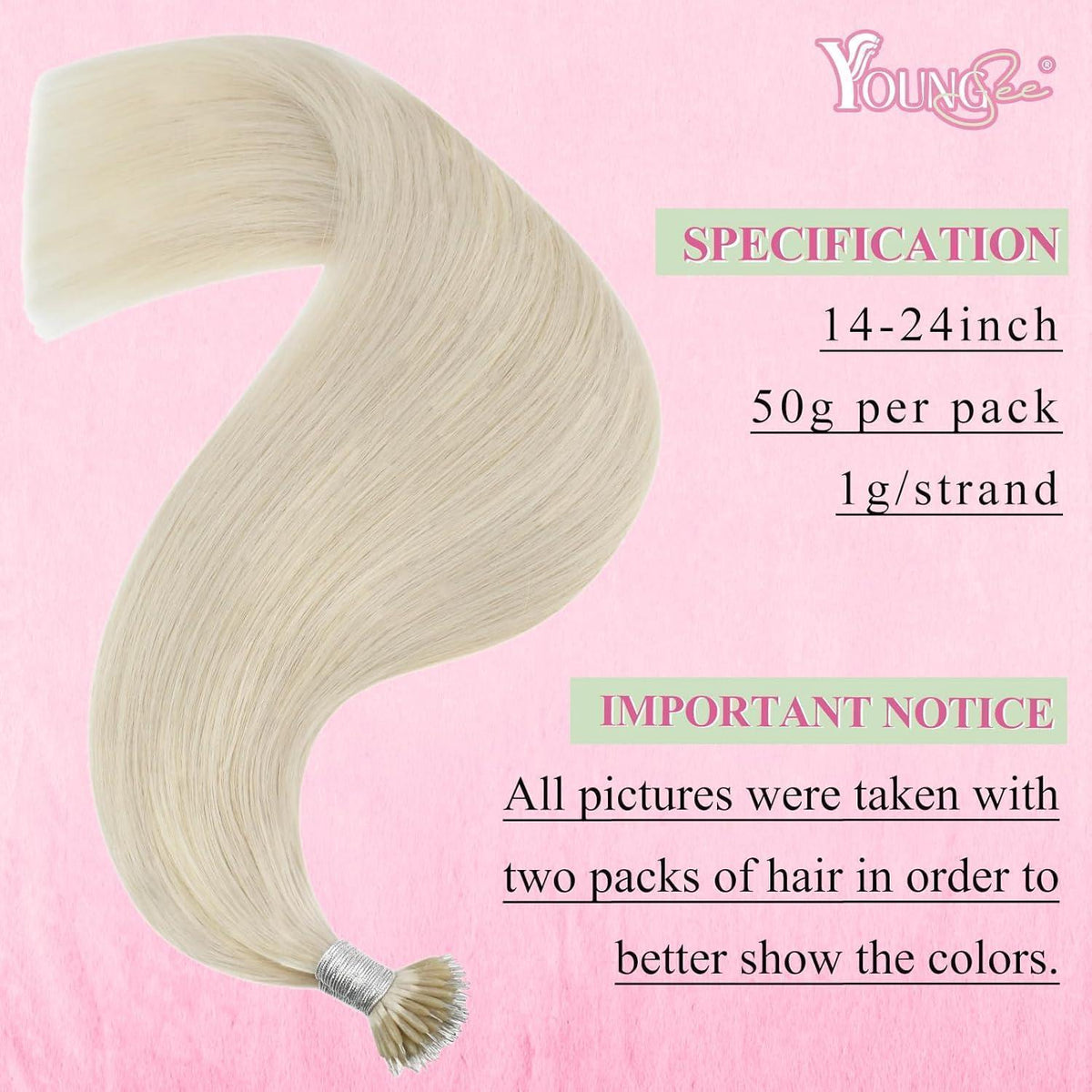 Echthaar Nano Ring Extensions Blond 45cm – Platinblond Haarverlängerung