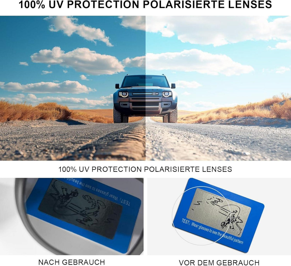 Polarisierte Retro-Sonnenbrille aus Walnussholz für Herren und Damen UV400 Schutz