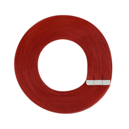 Rote Tape-in Haarverlängerung Echthaar 50cm