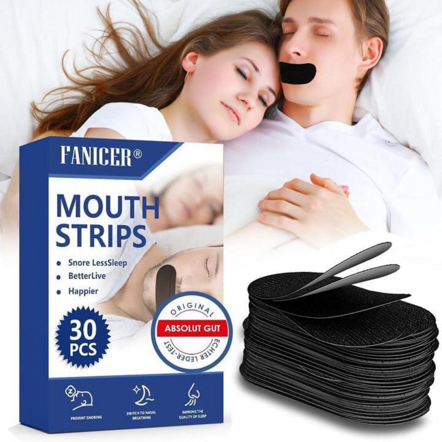 30er Pack Mundstreifen gegen Schnarchen - Besser schlafen & atmen